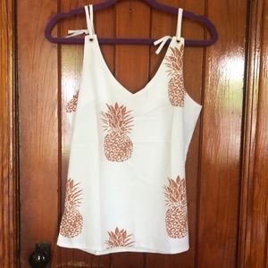 Pineapple tie strap tank top